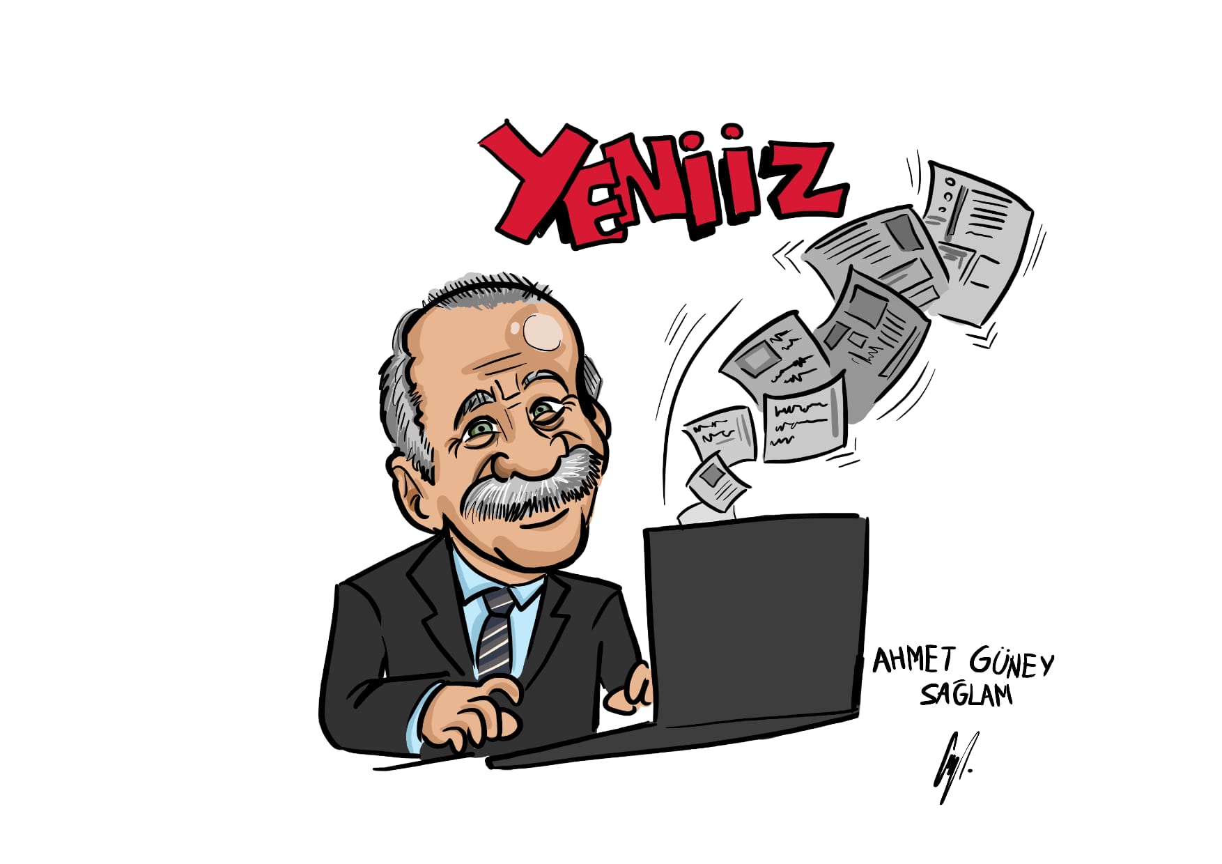Ahmet Güney Sağlam karikatürü
